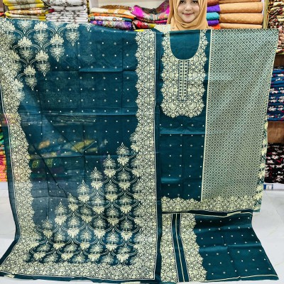 New Kashmiri Cotton Three Piece – Unstitched Dress