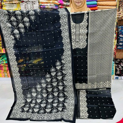 Kashmiri Cotton Three Piece – Unstitched Cotton Three Piece for Women