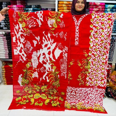 New Kashmiri 100% Cotton Three Piece  for Women– Unstitched Dress