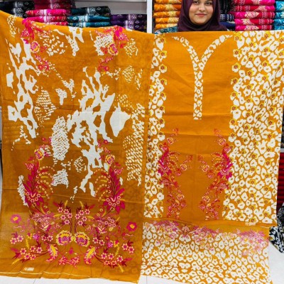 New Kashmiri 100% Cotton Three Piece  for Women– Unstitched Dress