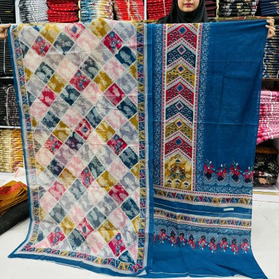 Kashmiri Cotton Three Piece – Unstitched Cotton Three Piece for Women