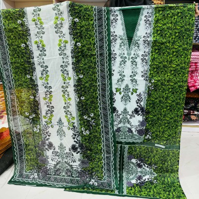 New Kashmiri 100% Cotton Three Piece for Women– Unstitched Dress