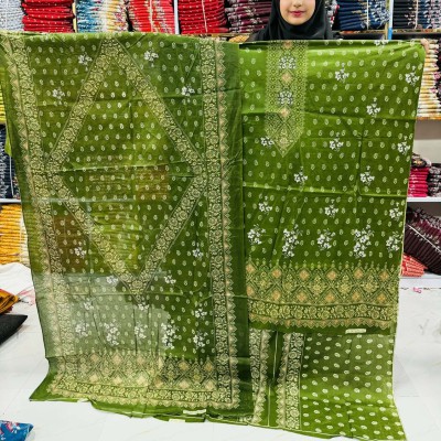 New Kashmiri 100% Cotton Three Piece for Women– Unstitched Dress